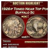 1926-p Buffalo Nickel Toned Near Top Pop 5c ms67+