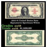 1923 $1 United States Note Grades Choice AU/BU Sli