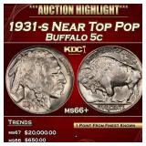 1931-s Buffalo Nickel Near Top Pop 5c ms66+ SEGS