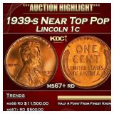 1939-s Lincoln Cent Near Top Pop 1c ms67+ rd SEGS