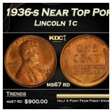 1936-s Lincoln Cent Near Top Pop 1c ms67 rd SEGS