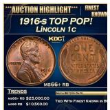1916-s Lincoln Cent TOP POP! 1c ms66+ rb SEGS