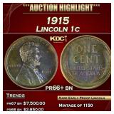 1915 Proof Lincoln Cent 1c pr66+ bn SEGS