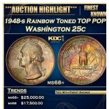 1948-s Washington Quarter Rainbow Toned TOP POP! 2
