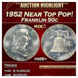 1952 Proof Franklin Half Dollar Near Top Pop! 50c