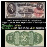 1869 $2 Large Size Legal Tender Note "Rainbow Note