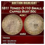 1811 Capped Bust Half Dollar Toned O-110 Small 8 5