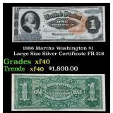 1886 $1 large size Silver Certificate Martha Washi
