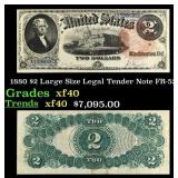 1880 $2 Large Size Legal Tender Note Grades xf FR-