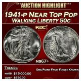 1941-p Walking Liberty Half Dollar Near Top Pop 50