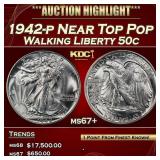 1942-p Walking Liberty Half Dollar Near Top Pop 50