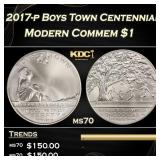 2017-p Boys Town Centennial Modern Commem Dollar $