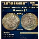 1898-p Morgan Dollar Colorfully Toned TOP POP! $1