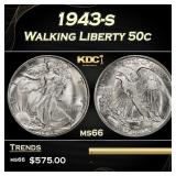 1943-s Walking Liberty Half Dollar 50c Grades ms66
