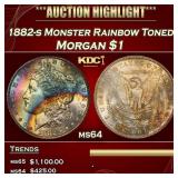 PCGS 1882-s Morgan Dollar Monster Rainbow Toned $1