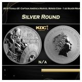 2019 Tuvalu $1 Captain America Marvel Series Coin