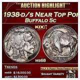 1938-d/s Buffalo Nickel Near Top Pop 5c ms68 SEGS