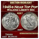 1945-s Walking Liberty Half Dollar Near Top Pop 50