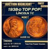 1938-d Lincoln Cent TOP POP! 1c ms68 rd SEGS