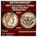 1907 Proof Barber Half Dollars Colorfully Toned Ne