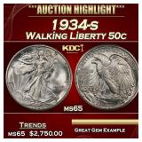 1934-s Walking Liberty Half Dollar 50c ms65 SEGS