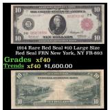 1914 $10 Large Size Red Seal FRN Rare Red Seal New