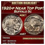 1920-p Buffalo Nickel Near Top Pop! 5c ms67 SEGS