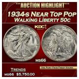 1934-s Walking Liberty Half Dollar Near Top Pop 50