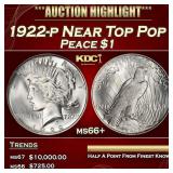1922-p Peace Dollar Near Top Pop $1 ms66+ SEGS