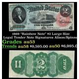 1869 $2 Large Size Legal Tender Note "Rainbow Note