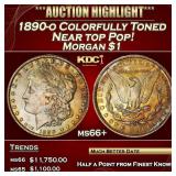 1890-o Morgan Dollar Colorfully Toned Near top Pop
