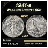 1941-s Walking Liberty Half Dollar 50c Grades GEM
