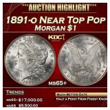 1891-o Morgan Dollar Near Top Pop $1 ms65+ SEGS