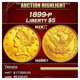 1899-p Gold Liberty Half Eagle $5 ms66+ SEGS