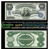 1908 $10 Blue Seal Silver Certificate "Tombstone"