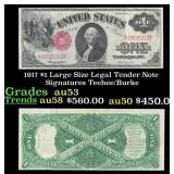 1917 $1 Large Size Legal Tender Note Grades Select
