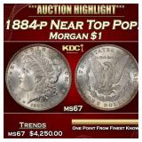1884-p Morgan Dollar Near Top Pop! $1 ms67 SEGS