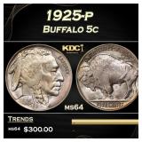 1925-p Buffalo Nickel 5c Grades ms64