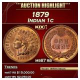 1879 Indian Cent 1c ms67 rb SEGS