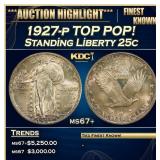1927-p Standing Liberty Quarter TOP POP! 25c ms67+