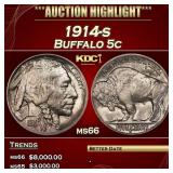 1914-s Buffalo Nickel 5c ms66 SEGS