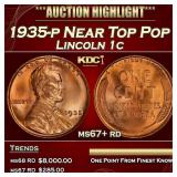 1935-p Lincoln Cent Near Top Pop 1c ms67+ rd SEGS