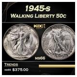 1945-s Walking Liberty Half Dollar 50c Grades ms66