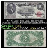 1917 $2 Large Size Legal Tender Note Thomas Jeffer