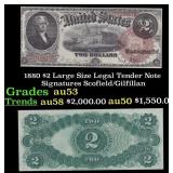 1880 $2 Large Size Legal Tender Note Grades Select
