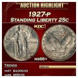 1927-p Standing Liberty Quarter 25c ms66+ SEGS