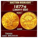 1877-s Gold Liberty Double Eagle $20 ms64 SEGS