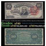 1886 $10 Red Seal Silver Certificate "Tombstone" F
