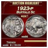 1923-p Buffalo Nickel 5c ms66 SEGS