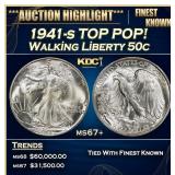 1941-s Walking Liberty Half Dollar TOP POP! 50c ms